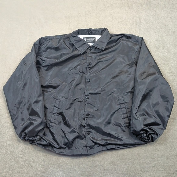 Tact Squad Jacket Mens Large Black Windbreaker Coaches Jacket Waterproof Coated — photo 2